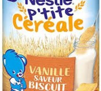 Nestlé. p’tite. céréale. vanille saveur. biscuit 400gr