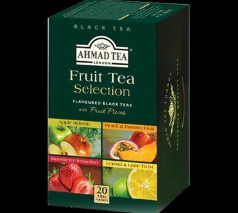 Ahmad fruit tea sélection Flavoured Black teas with fruit pièces 20 foiL tea bags